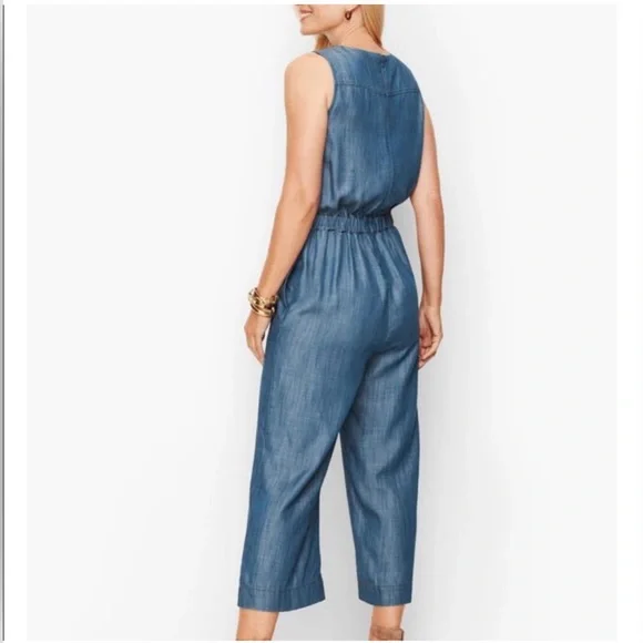 Talbots Size 2 Petite Denim Jumpsuit EUC - Picture 2 of 11
